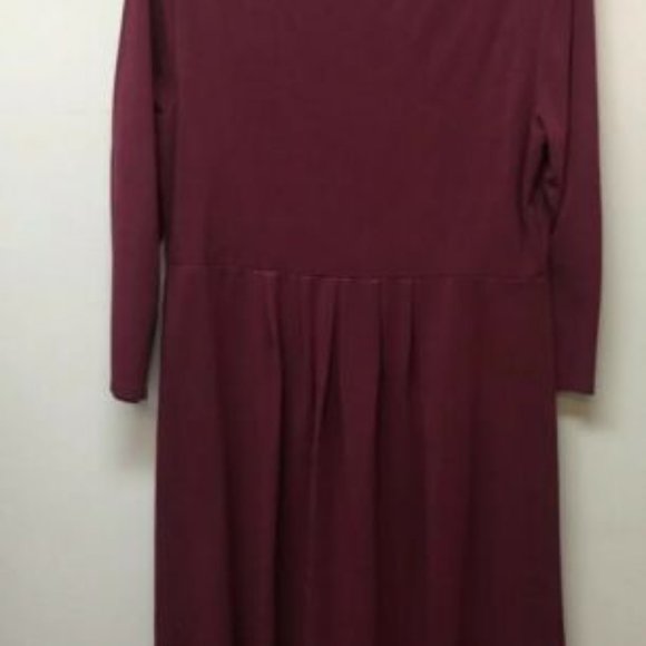 Garnet‎ Hill Gathered V-Neck Knit Jersey Dress - Picture 4 of 5